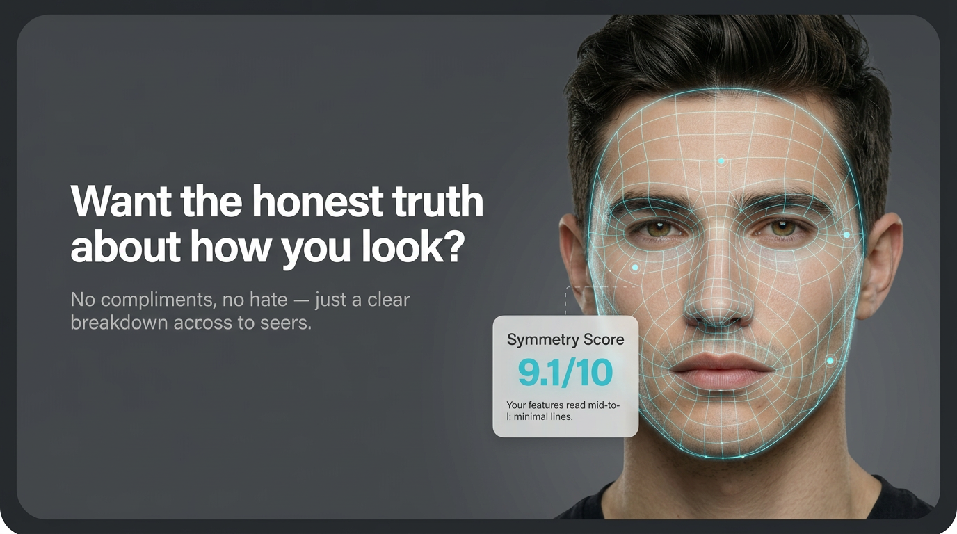 A digital grid mapping the golden ratio over a male face