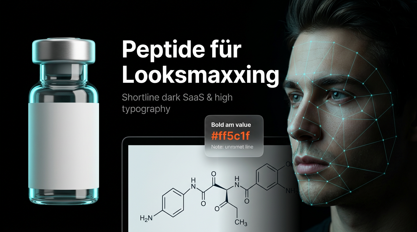 Chemische Strukturformel von Peptiden auf einem Monitor